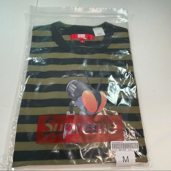 Supreme x Junya Watanabe CDG Ringed Striped Bug Mens Medium Size T-Shirt - Picture 6 of 7